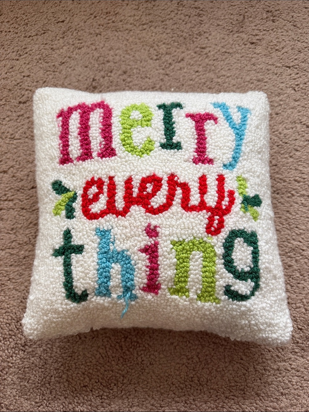 Holiday 'Merry Everything' Decorative Pillow - Multicolor
